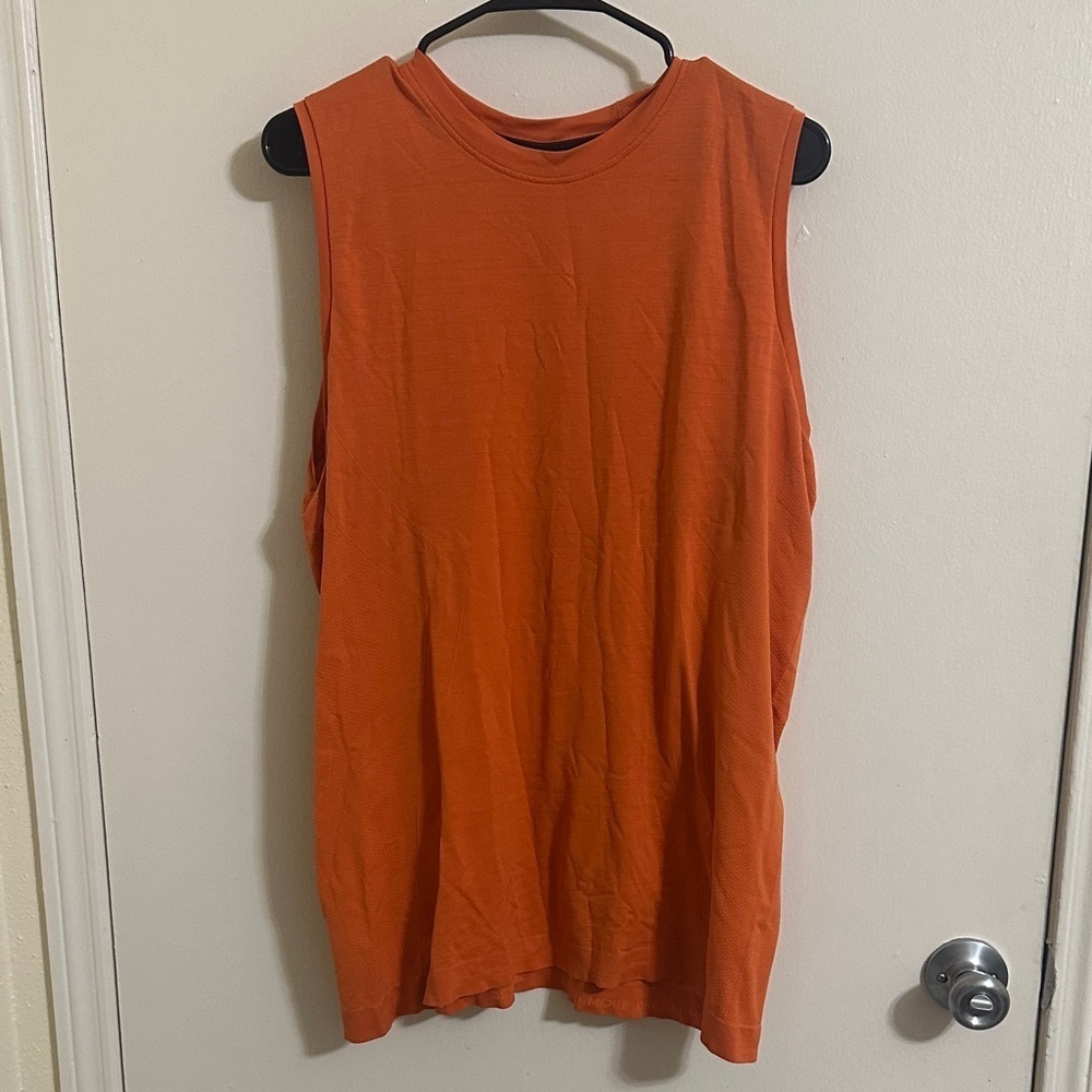 EUC Alphalete Men’s Athletic Sleeveless Orange Tank XL - Picture 2 of 5